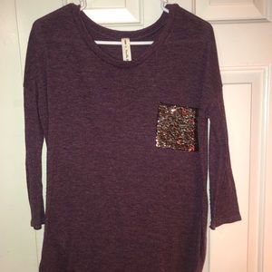 Wine color tunic